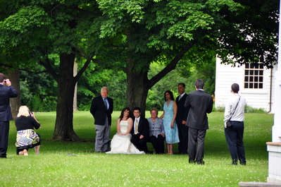 Sneak shot of Michael and Laura while they get their official photos done