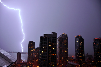 HUGE lightning strike on the island