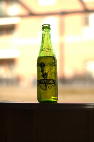 Steamwhistle bottle at the bar we stopped at on the way home.