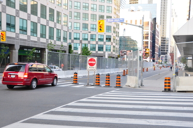 The fences at Front and Blue Jays Way (where I live)