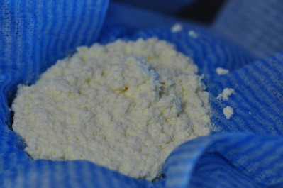 Paneer before being pressed and chilled