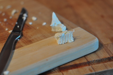 Paneer after being pressed, chilled and sliced