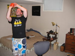 Mike in front of my bed