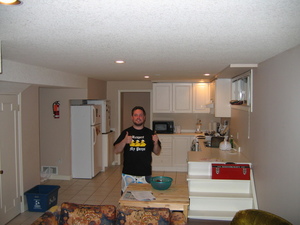 The kitchen and living room at McDougall