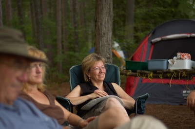 Mom by the fire