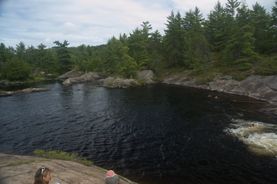 The pool after the waterfall slide