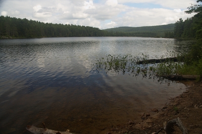 Looking out over the water back at our campsite
