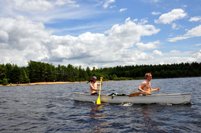 Anthony and Matt paddling