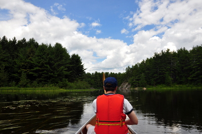 Matt ahead of me in our canoe