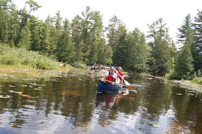Paddling to High Falls