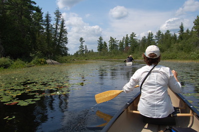 Paddling to High Falls