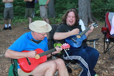 Daniel and Mike playing guitar
