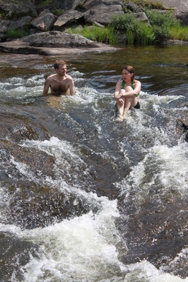 Laura and I swimming