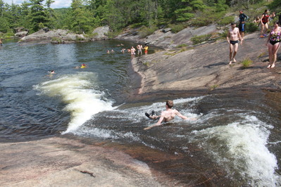 Me going down the waterslide