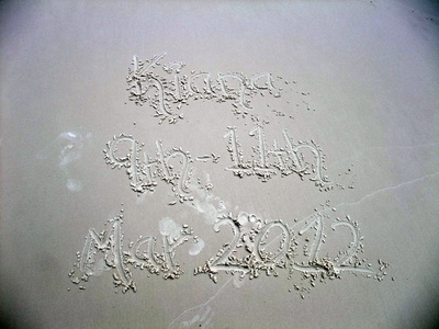 Sand writing by Ryan