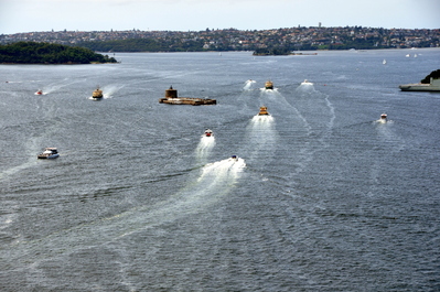 Lots of ferries in the harbour