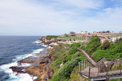 The trail passed a huge cemetery which overlooks the ocean