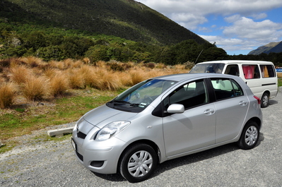 My little Yaris with Shannon's van in the background