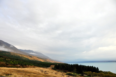 Driving towards Mt. Cook