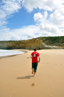 Running on the beach