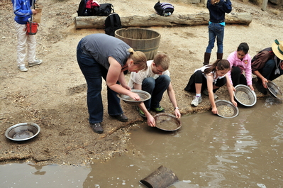 Toni and I panning for gold