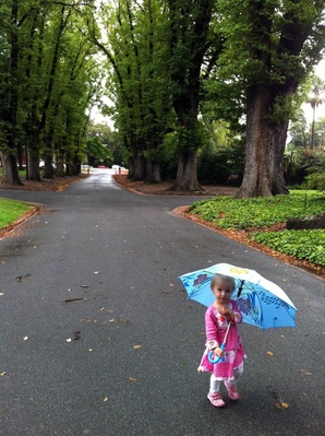 Kiera in the rain