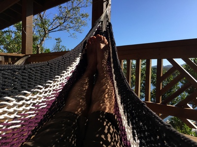 Hammocks at the hotel in West End