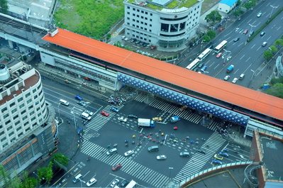 Street intersection from my hotel room window