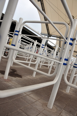 'Cattle' gates at the entrance to the Expo