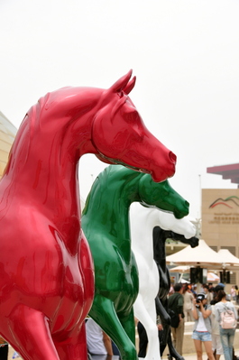 Horses outside the UAE pavilion