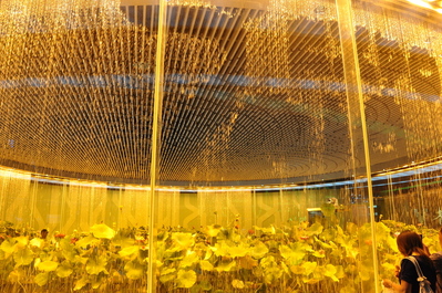 'Expo 2010' spelled out by gaps in the fountain