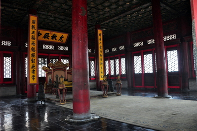 Inside one of the buildings