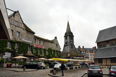 Wooden clock tower, separated from the church to minimize damage from lightning