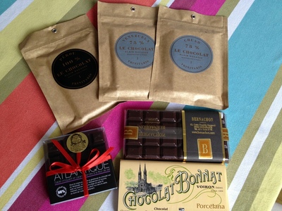 Chocolate haul (A L'Etoile d'Or on bottom, Le Chocolat Alain Ducasse on top)