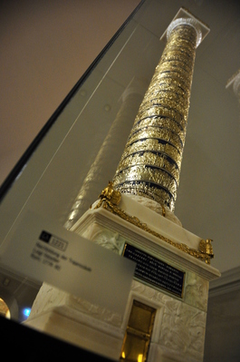 In the Munich Residenz Treasury (replica of Trajan's Column from Rome in gold)
