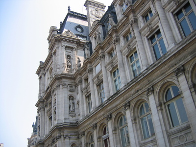 A closer shot of some of the sculptures on the building