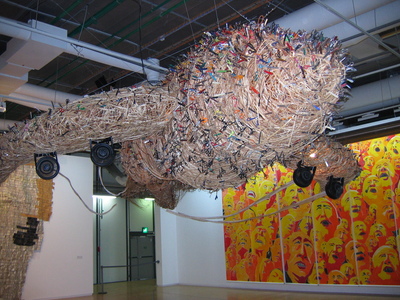 The airplane sculpture, so many scissors!
