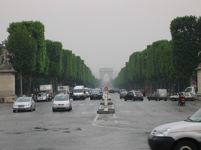 Looking towards the Arc de Triomphe from Place de la Concorde