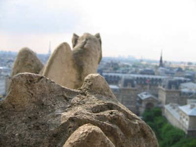 Looking out at the Eiffel Tower
