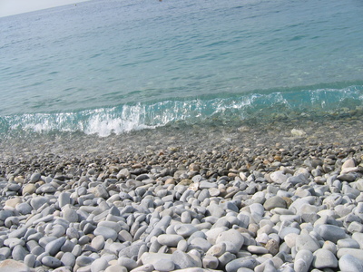 The waves coming in at the beach