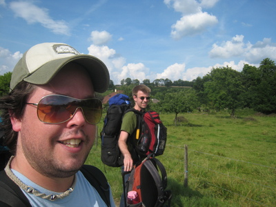 Loaded down with packs on the walk up
