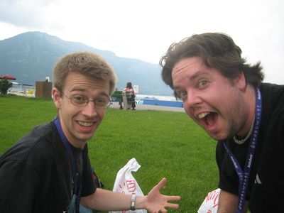 Lunch on the field by the lake, good times!