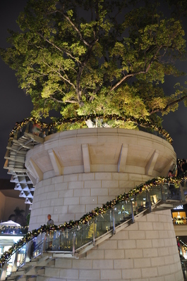 Part of a huge Christmas display at a fancy shopping outdoor shopping mall