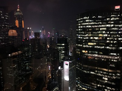 View from Cafe Gray after dark