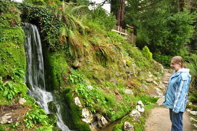 Kim enjoying a little waterfall at Powerscourt