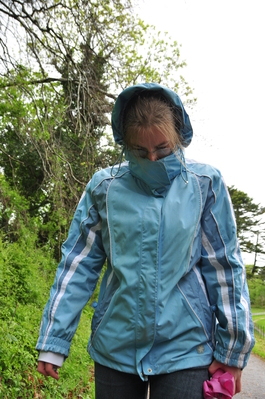 Kim hiding from the horses at Muckross Estate