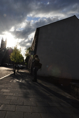 Rob taking a picture with the sun behind