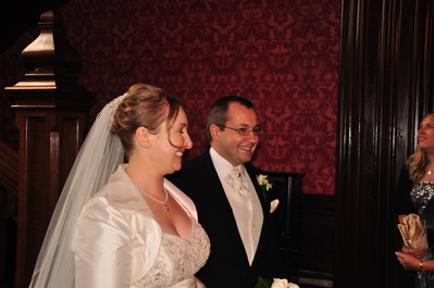 Toni and Patrick after finally getting down the stairs