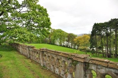 Stone fence on the castle grounds