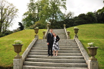 Kim and I on the outside stairs